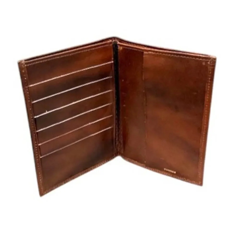 Men’s Genuine Cowhide Leather Bifold Wallet – Brown | Full Size Billfold